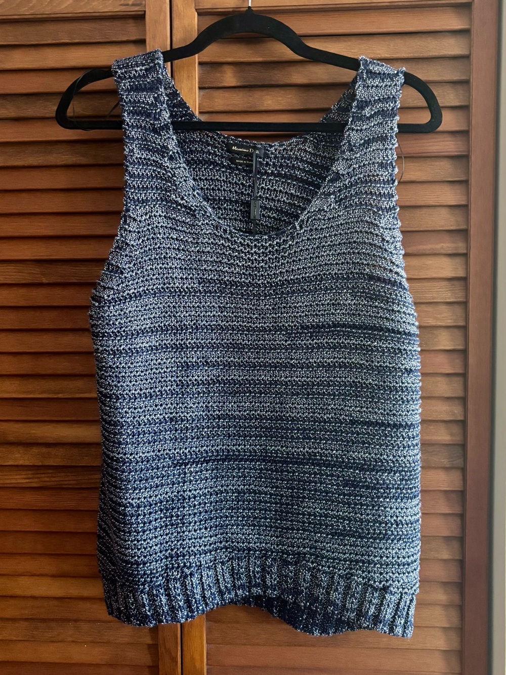 Massimo Dutti Marled Gray Knit Tank Top Sleeveless